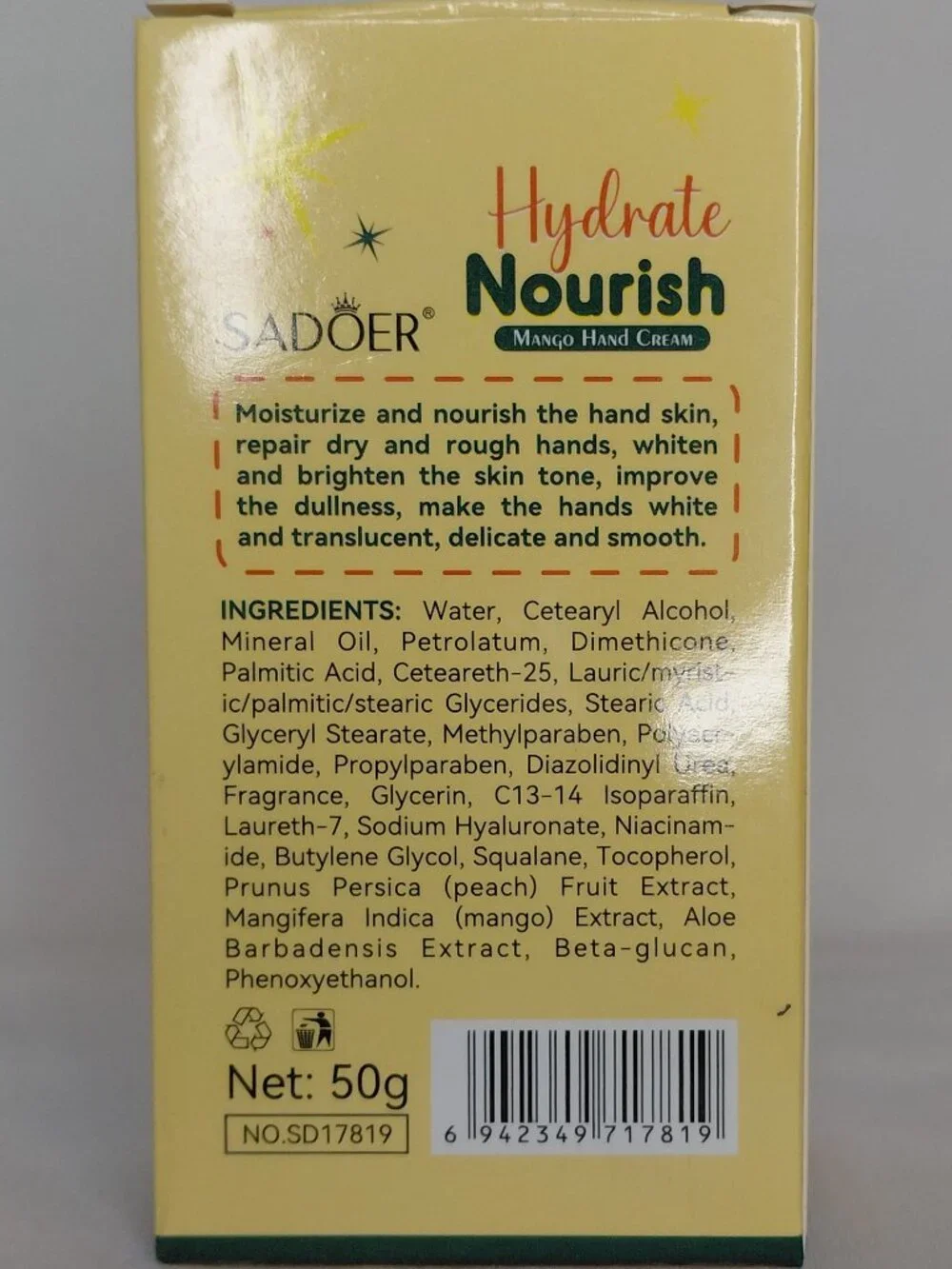 Sadoer - Hydrate Nourish Hand Cream - Mango